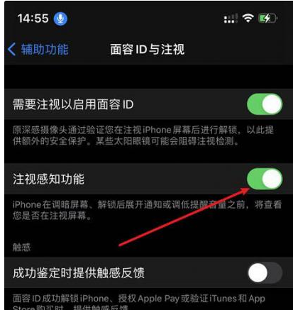 普洱苹果14维修网点分享iPhone14注视感知功能有什么用 